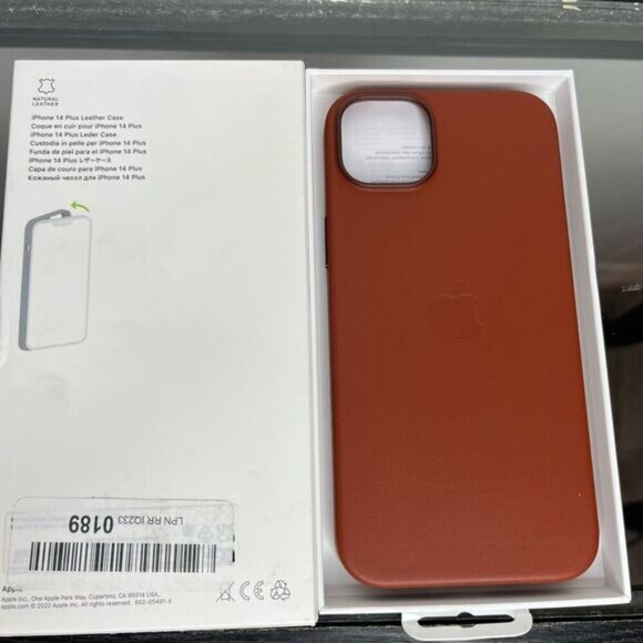 Apple iPhone 14 Plus Leather Case With MagSafe New Open Box Umber Brown - Picture 3 of 7